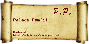 Palade Pamfil névjegykártya